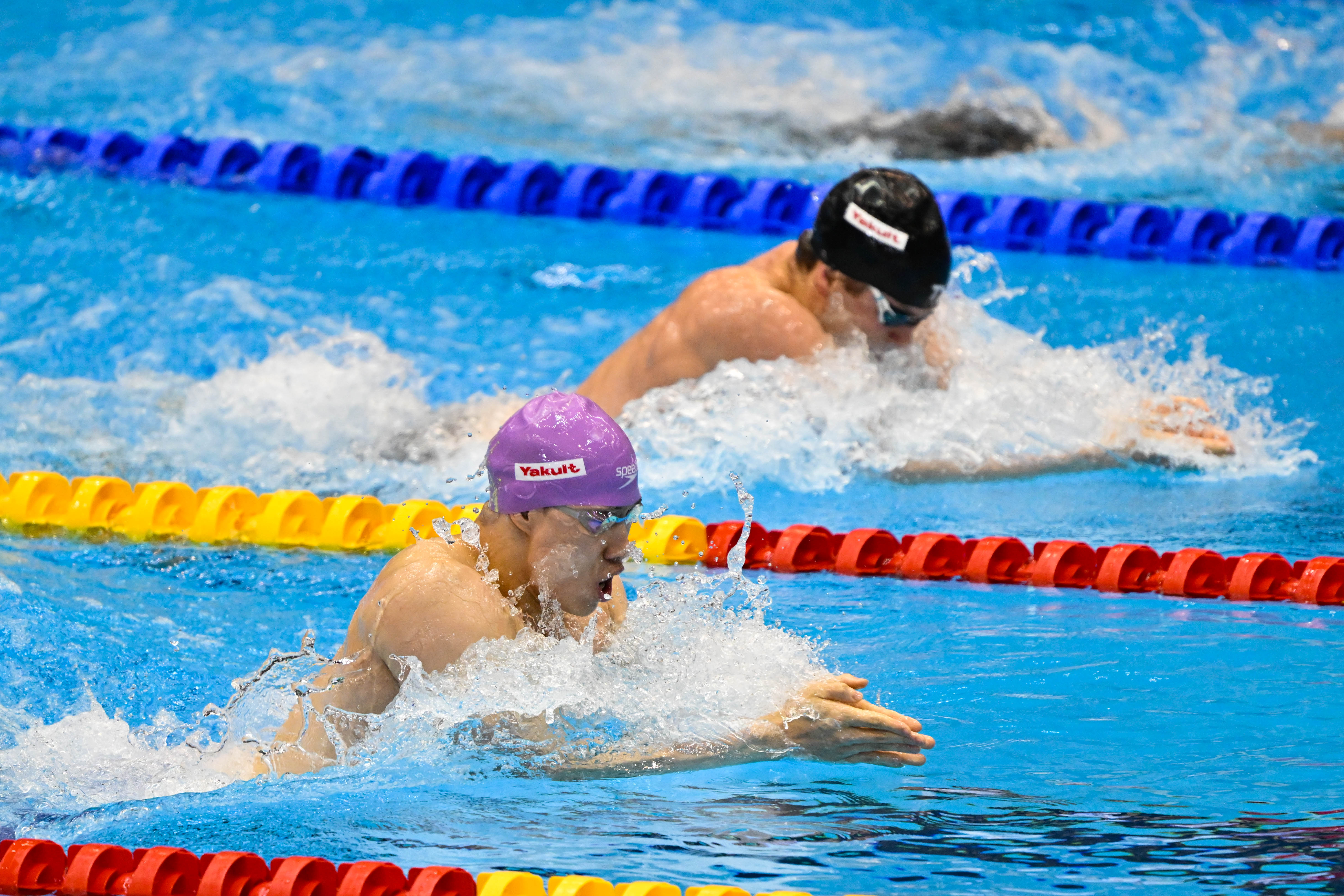 當日，在日本福岡舉行的2023年世界游泳錦標賽男子100米蛙泳決賽中，中國選手覃海洋以57秒69的成績奪得冠軍。.JPG